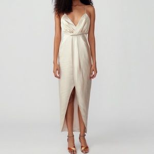 Satin back twill Champagne dress